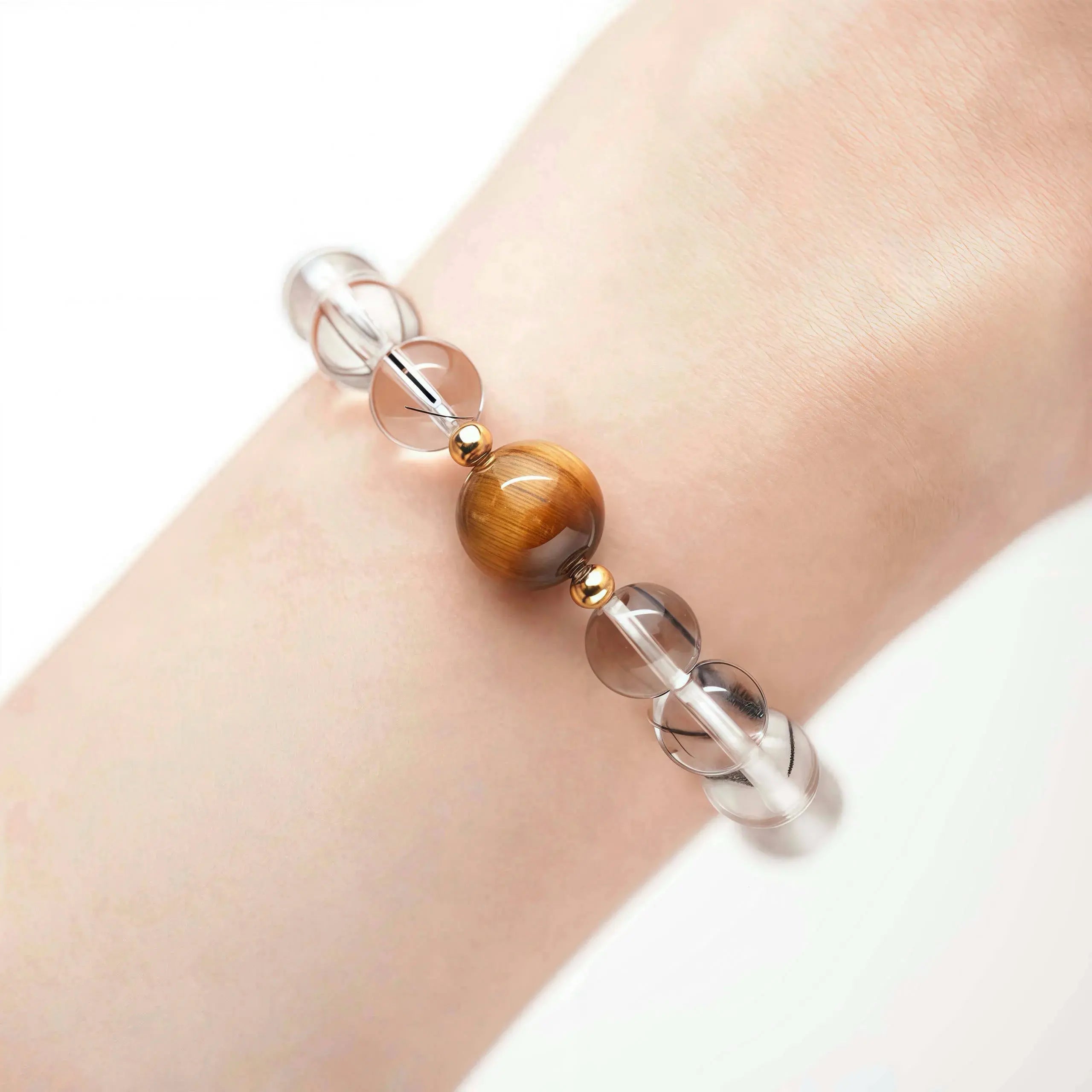 Black Rutilated Quartz Tiger’s Eye Bracelet – Twilight Ember