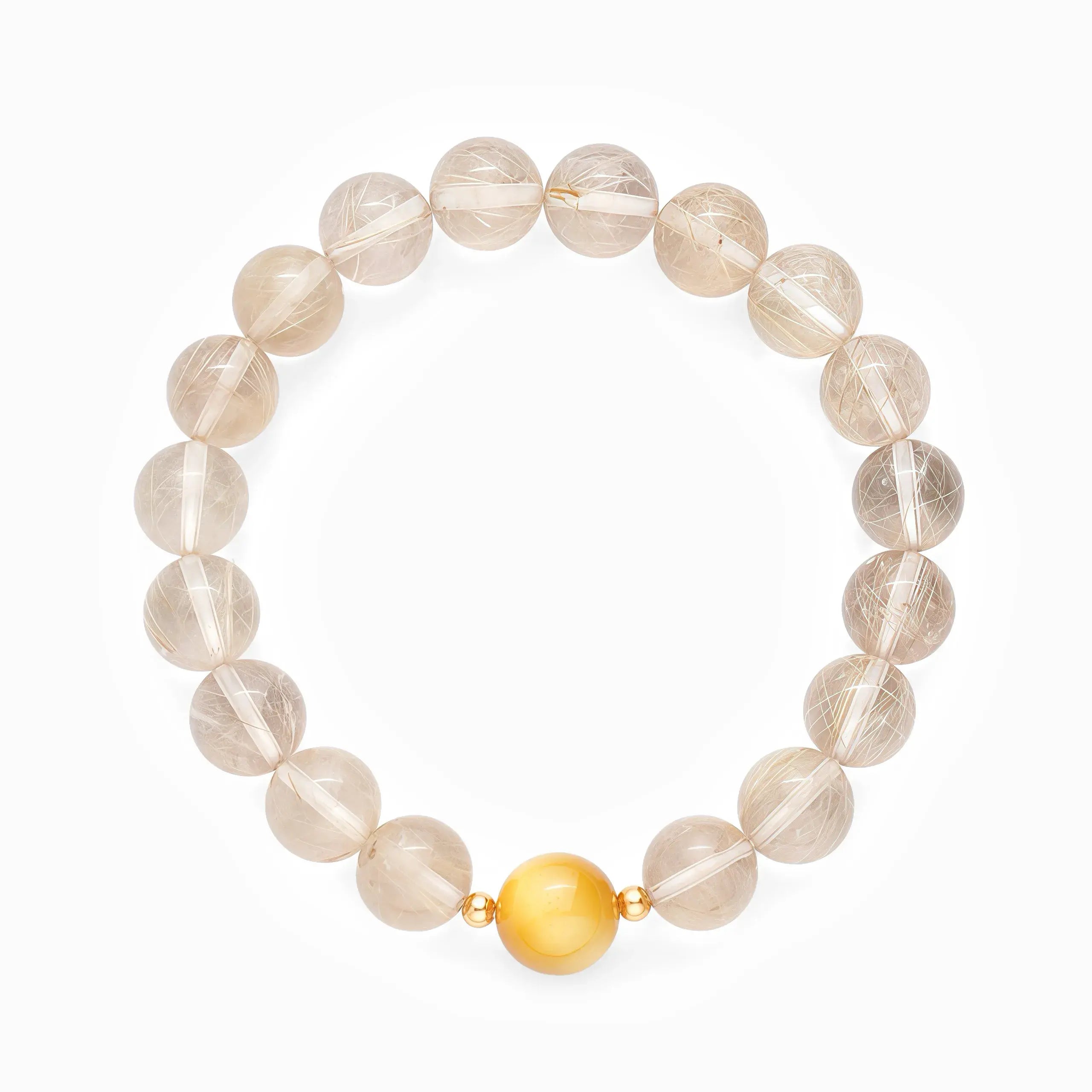Gold Rutilated Quartz Tiger's Eye Bracelet – Golden Radiance