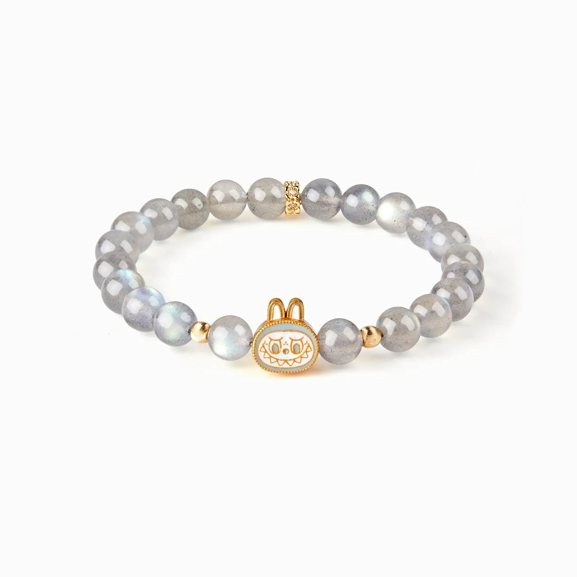 Labubu Gray Moonstone Bracelet – Moonveil Spirit