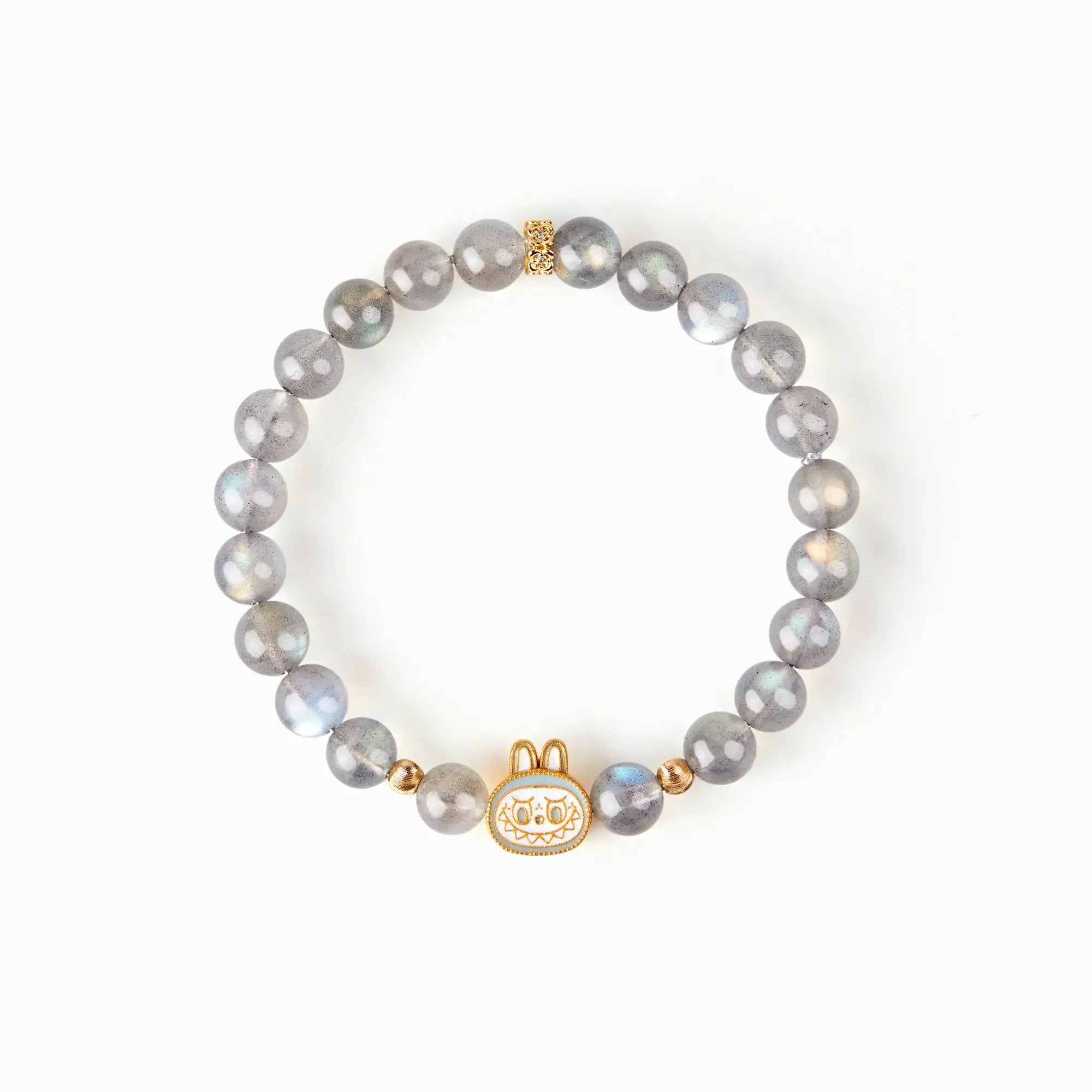 Labubu Gray Moonstone Bracelet – Moonveil Spirit