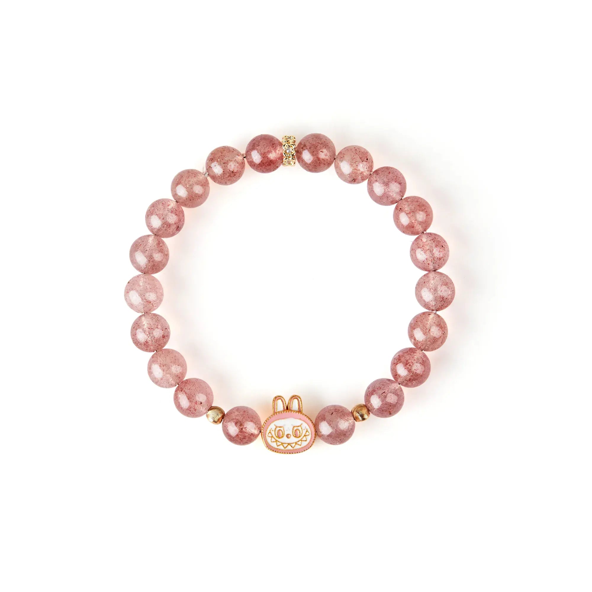 Labubu Strawberry Quartz Bracelet –Love Sprite
