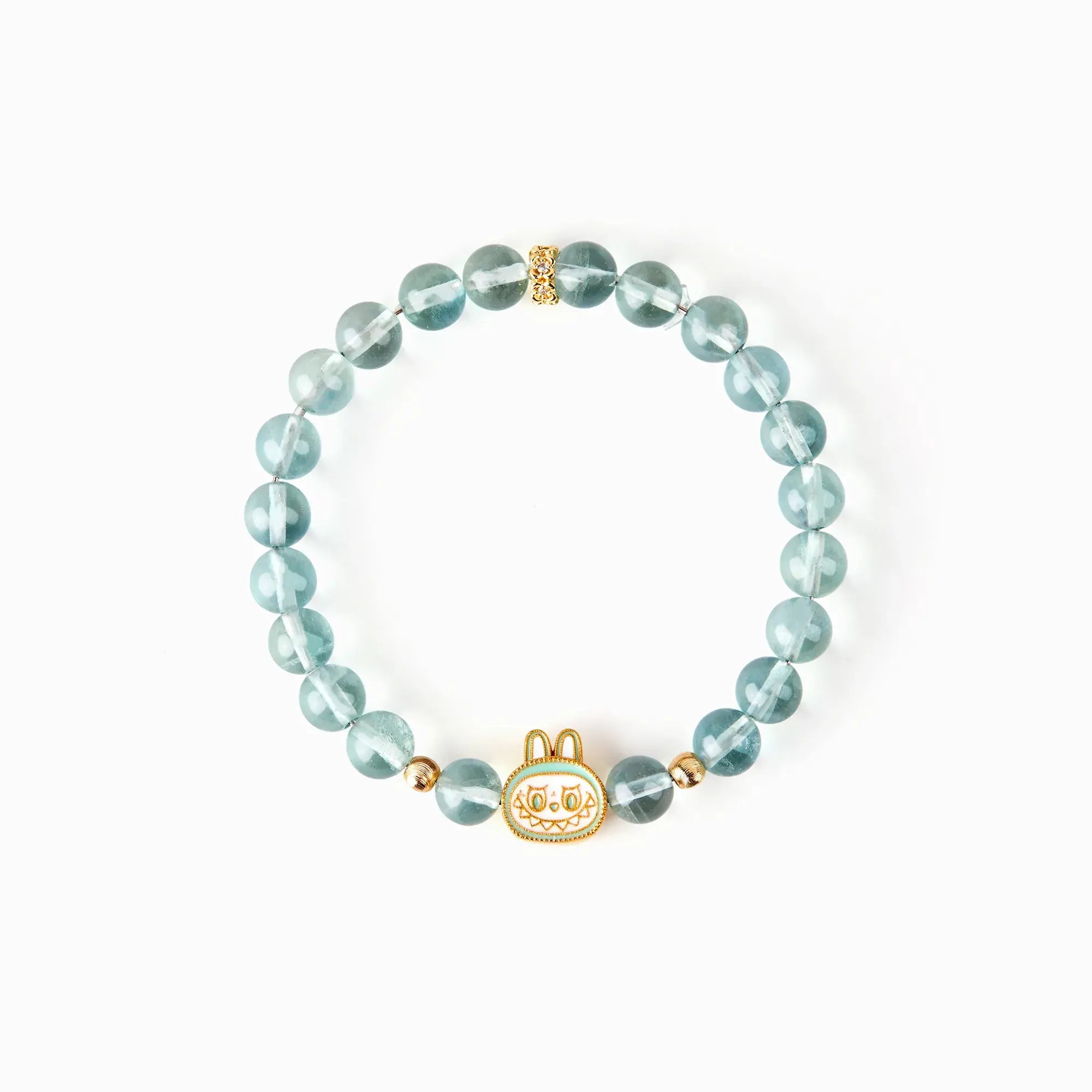 Labubu Green Fluorite Bracelet – Spring Whisper